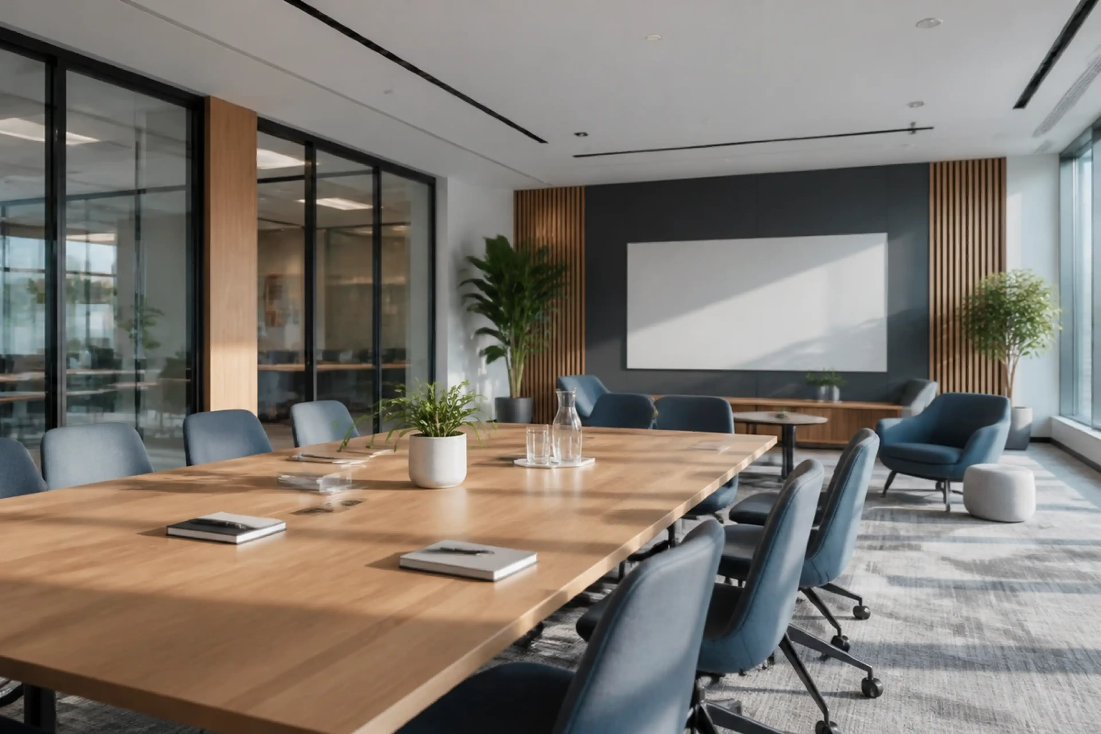Bright modern office workspace for meetings and collaboration