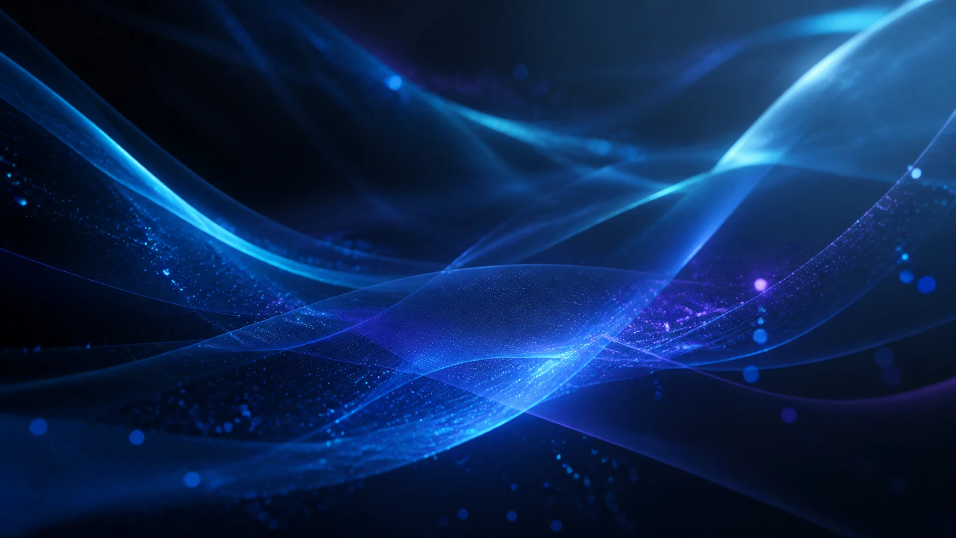 Abstract blue and cyan lightscape representing AI computing