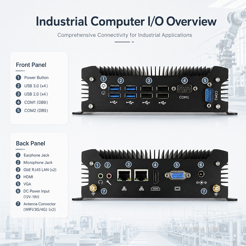 Front and rear I/O at a glance